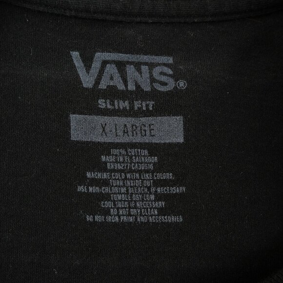Vans Shirt Mens XL Black Slim Fit Off The Wall Short Sleeve Skater Skateboarding - Picture 12 of 12